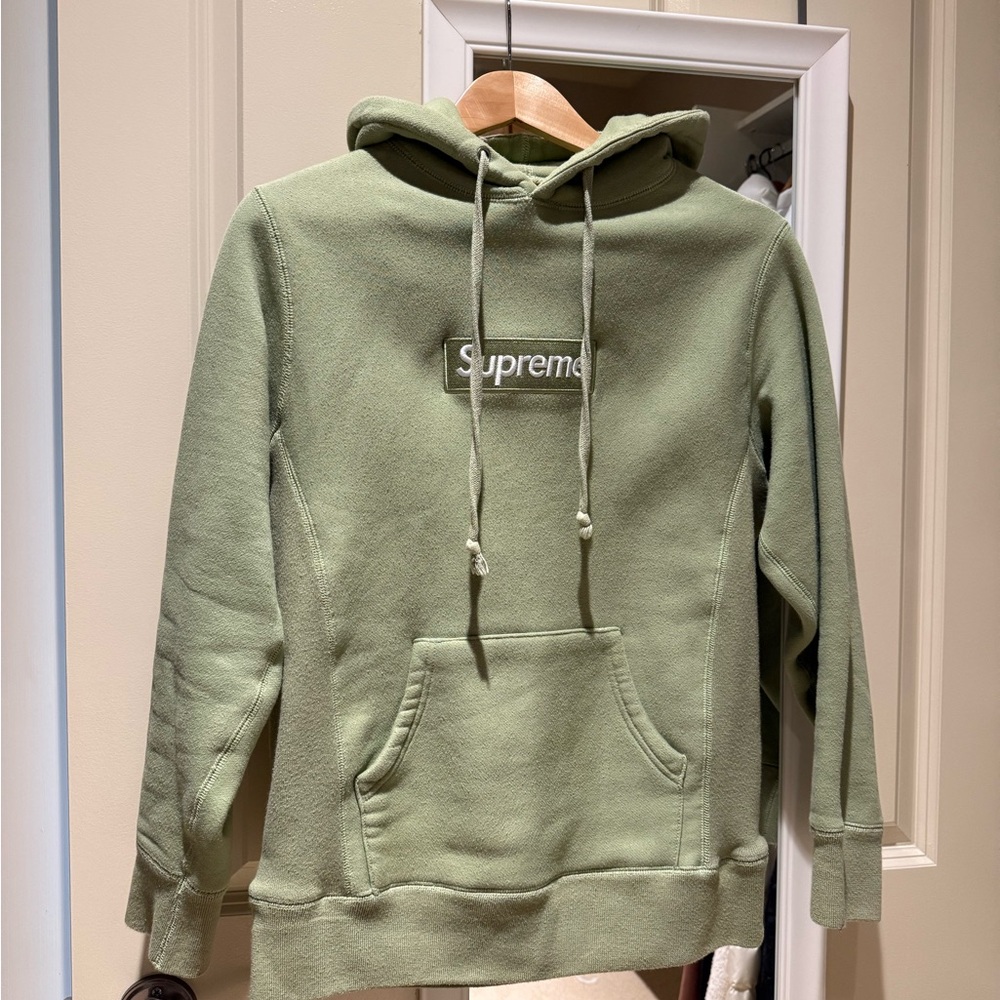 Supreme Baby Green Hoodie Relaxed Fit Drawstring Hood